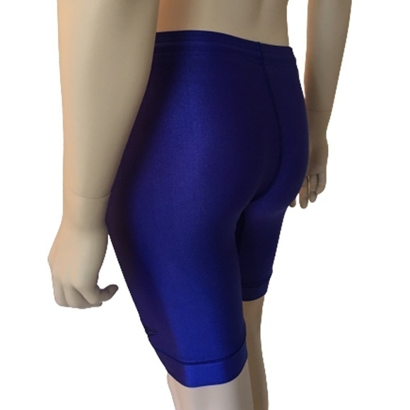 VINTAGE Reebok Spandex Shiny Compression Bike Running Gym Fitness Shorts - Picture 3 of 9